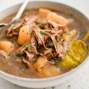 mississippi roast soup recipe in a bowl