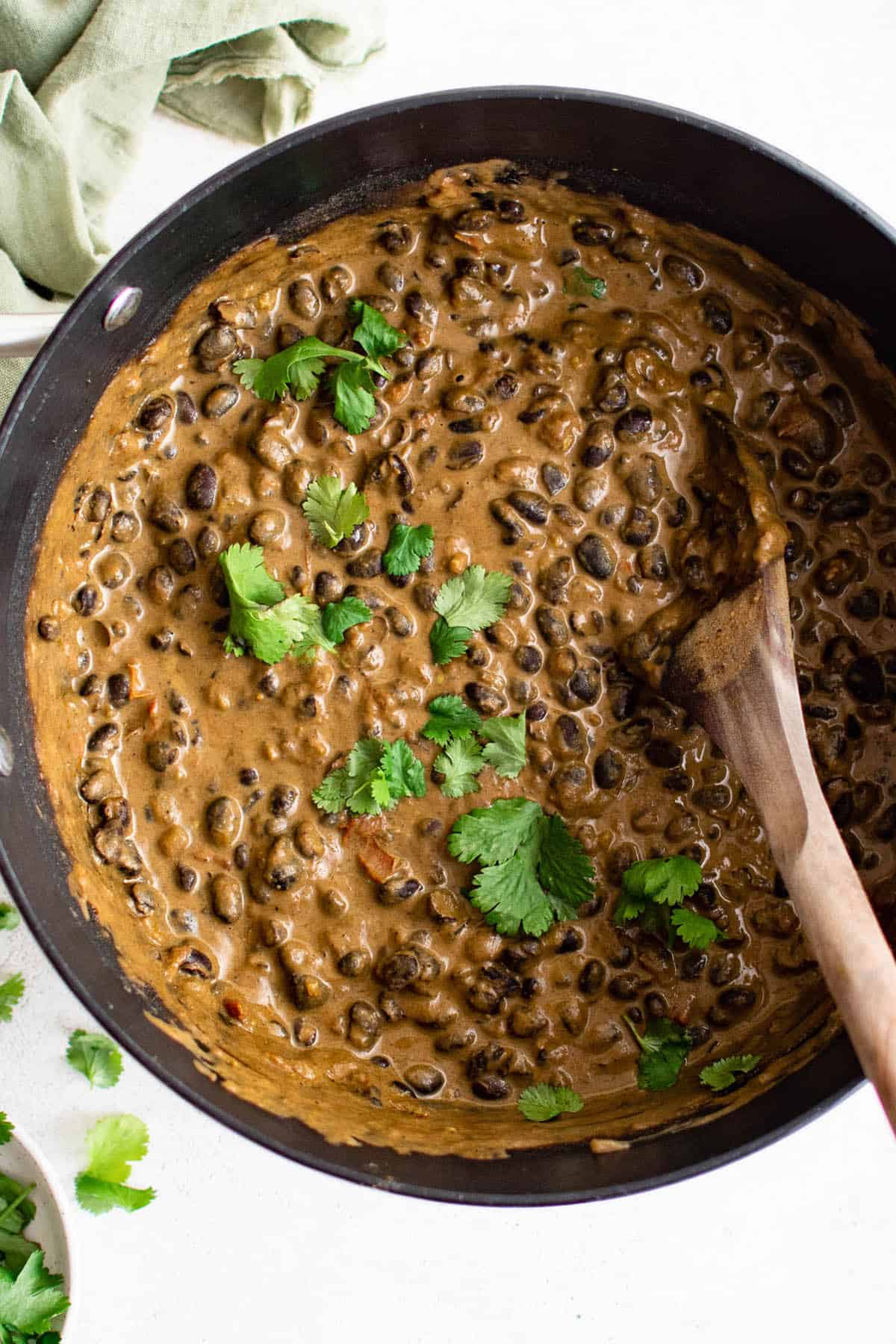 black bean curry in a pot