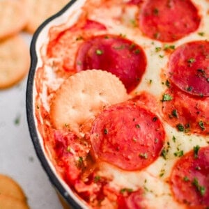 pizza dip in a baking dish