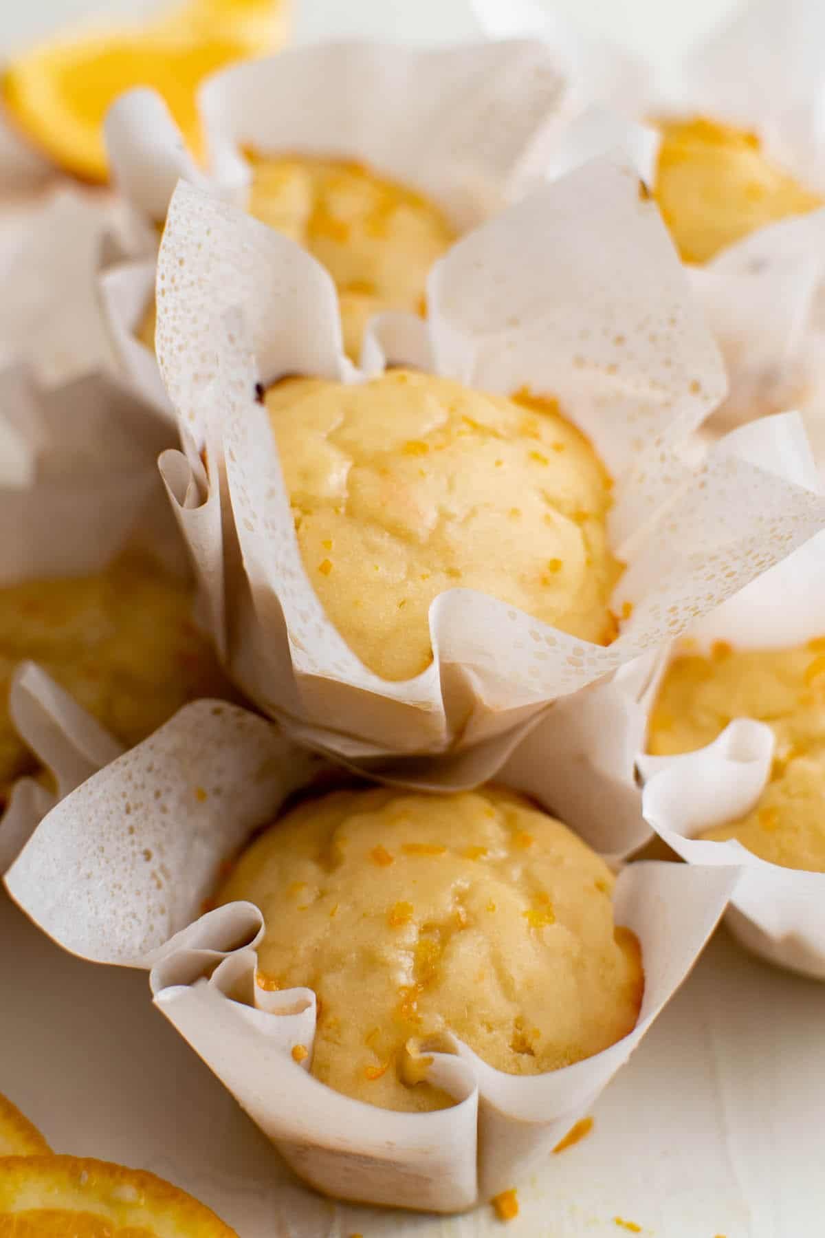 orange muffins with paper liners