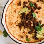 queso fundido recipe in a pan