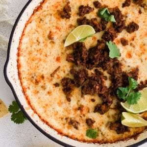 queso fundido recipe in a pan