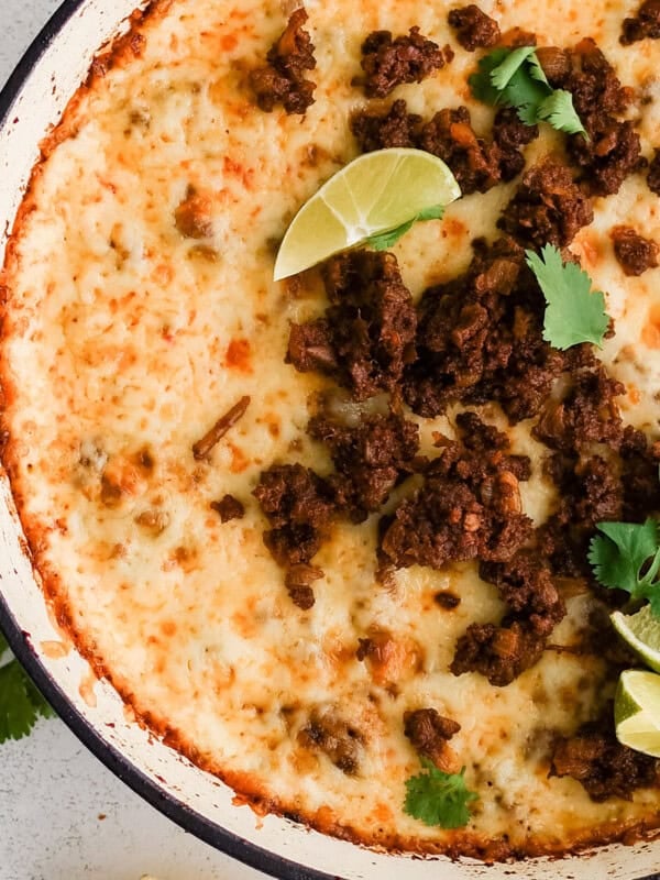 queso fundido recipe in a pan