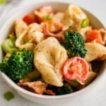 blt tortellini salad with broccoli