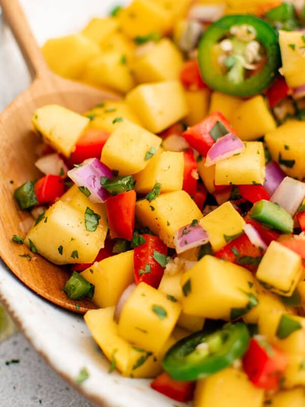 photo of mango salsa in a bowl