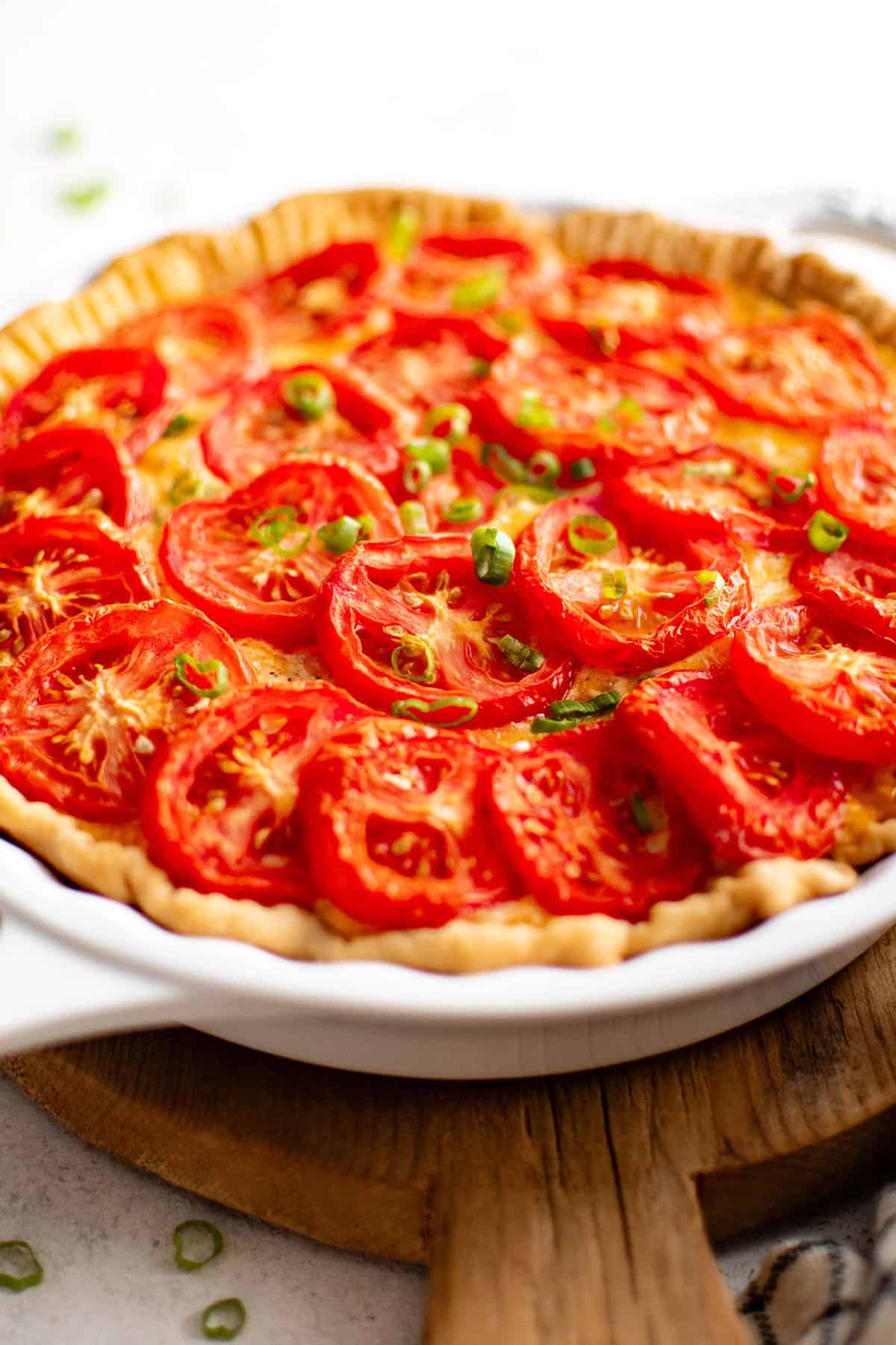 tomato pie in a pie dish