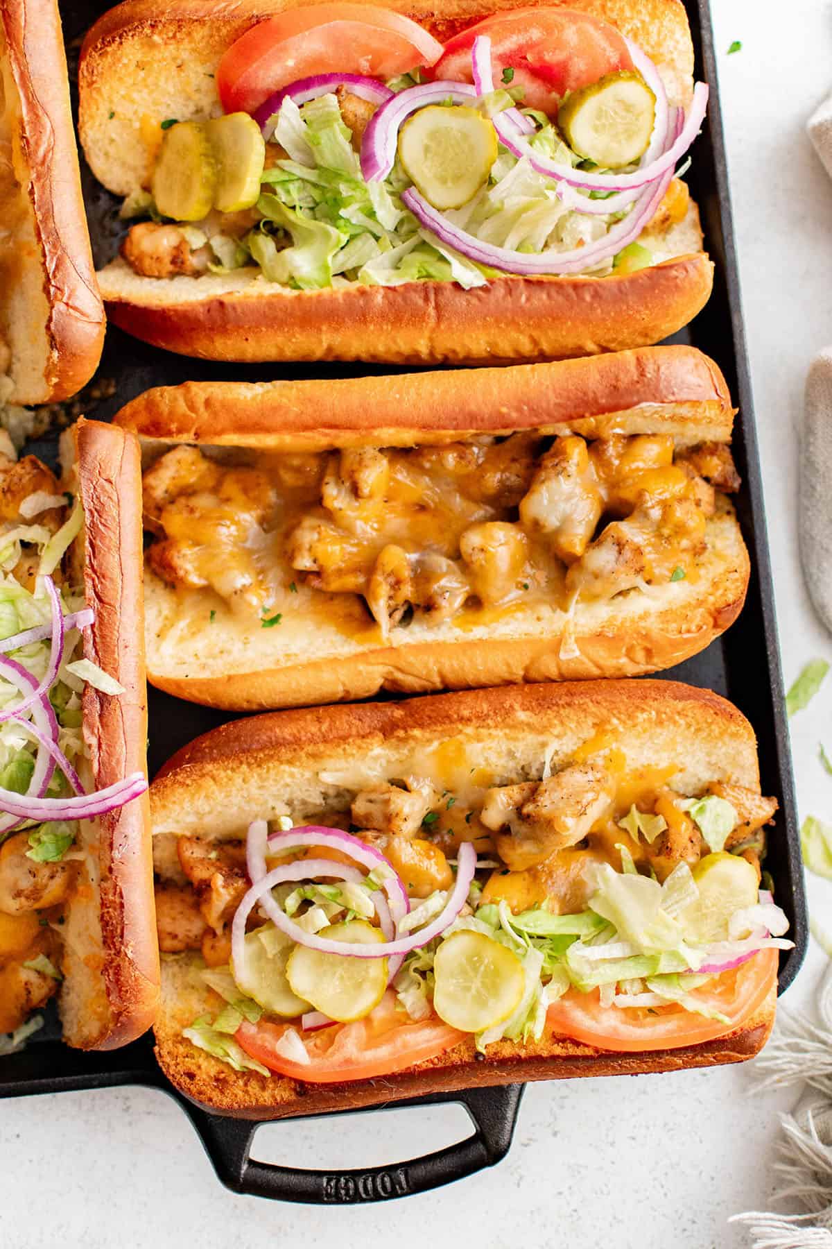 cheesy chicken subs