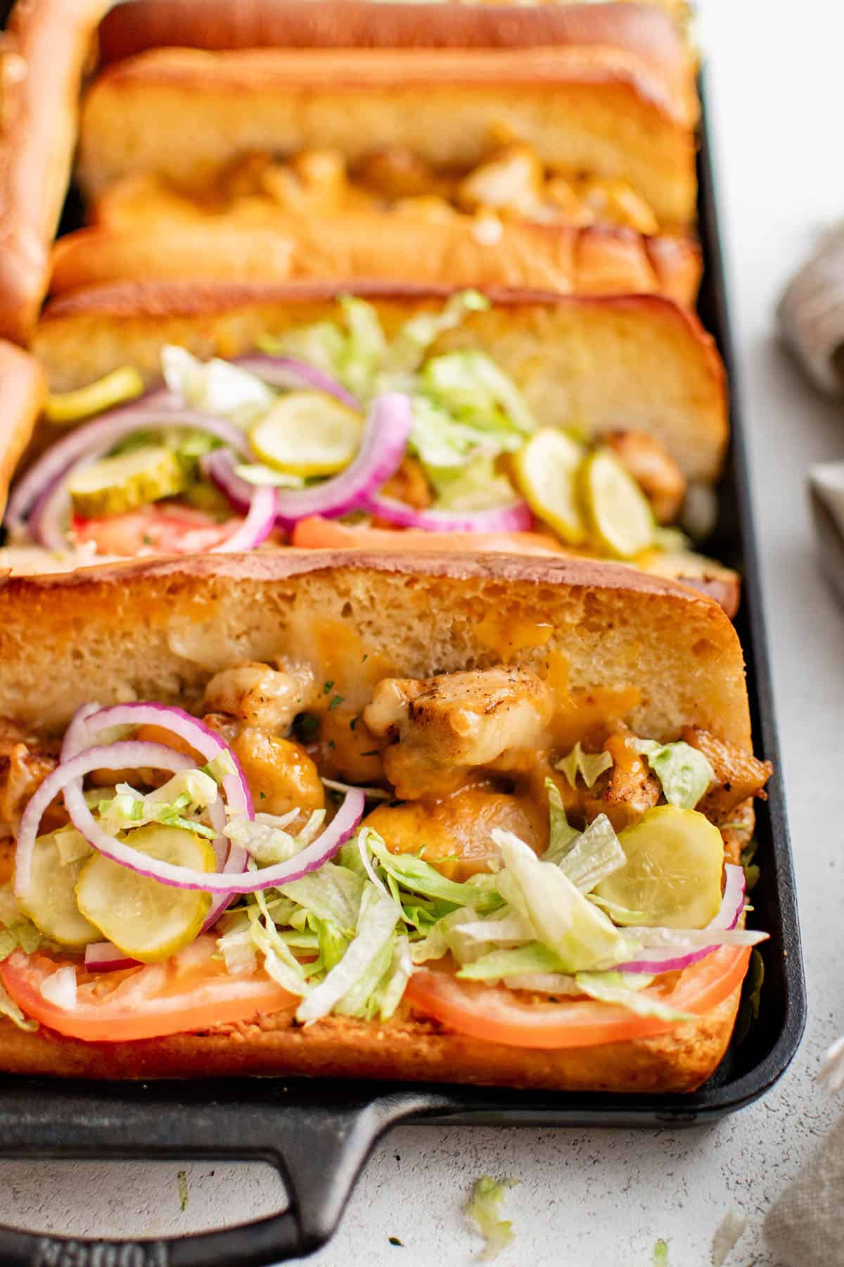 cheesy chicken subs