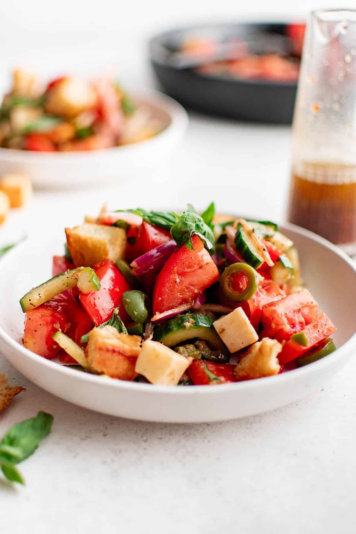 panzanella salad on a plate
