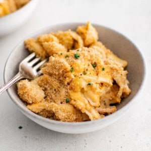 photo of easy casserole with chicken in a bowl