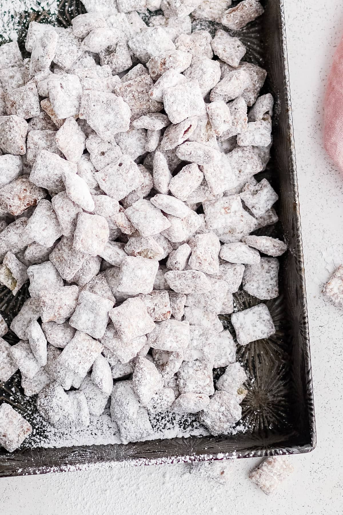 puppy chow on a serving platter