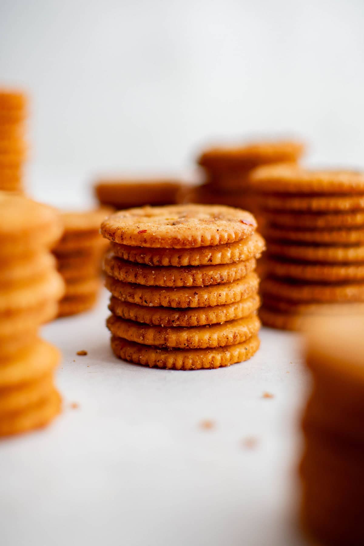 sweet & spicy ritz crackers stacked on top of each other