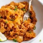 photo of salsa chicken and rice recipe in a bowl