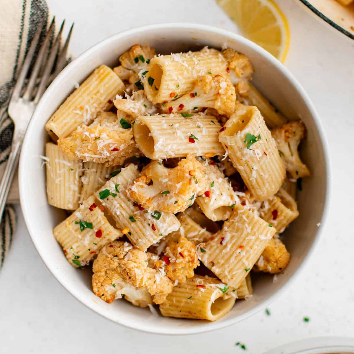 Spicy Roasted Cauliflower Pasta