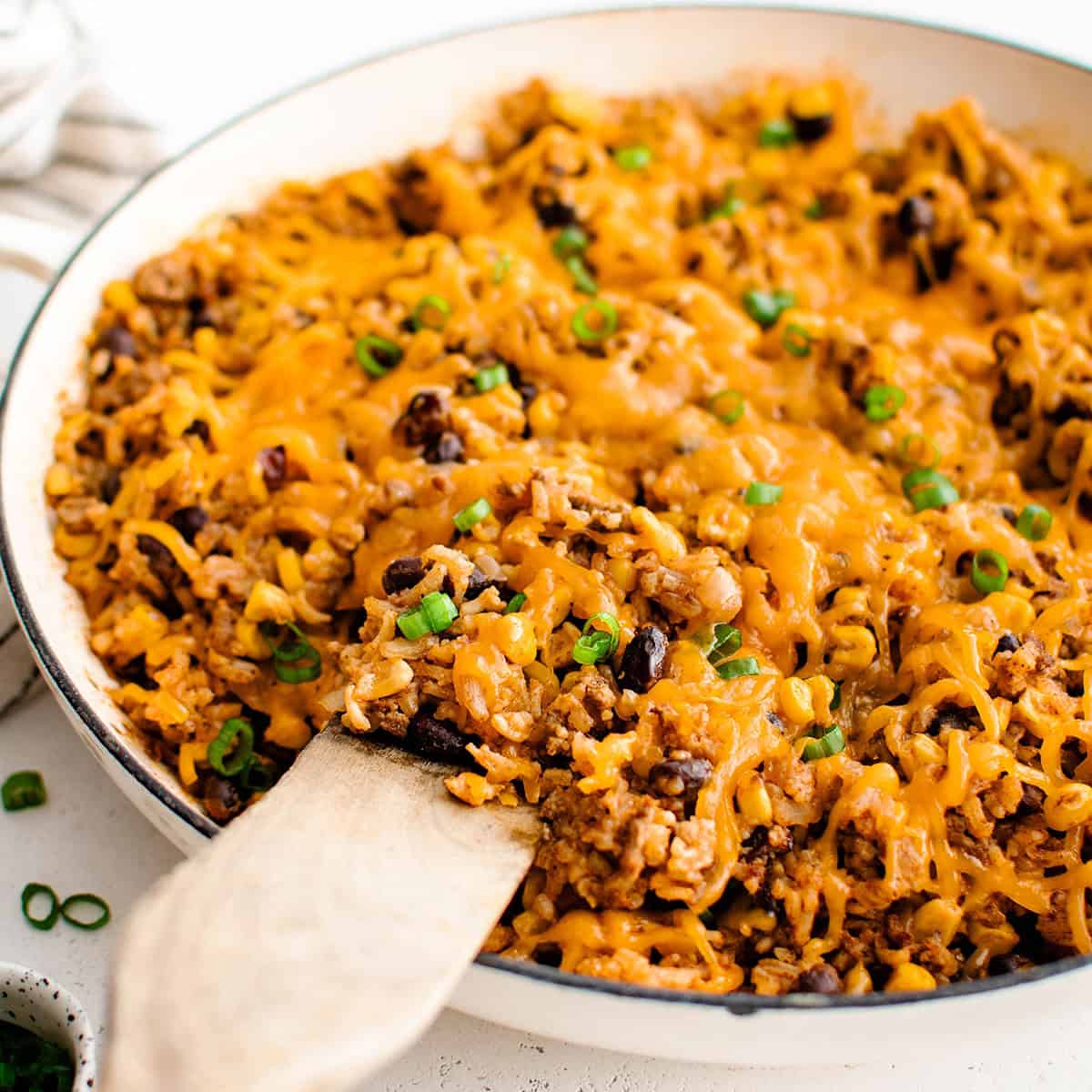 One Pot Beefy Enchilada Rice