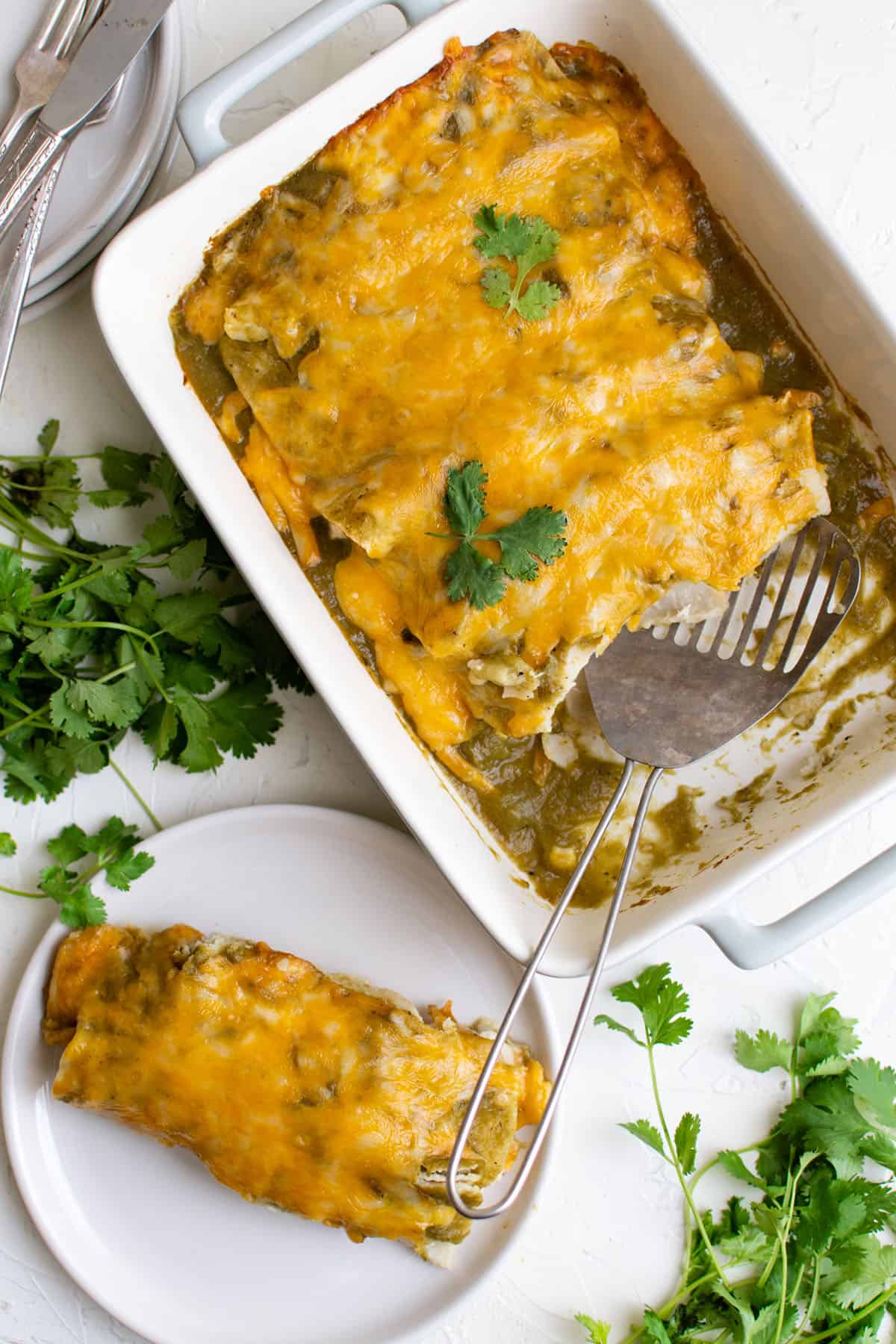 Green Chili Chicken Enchiladas