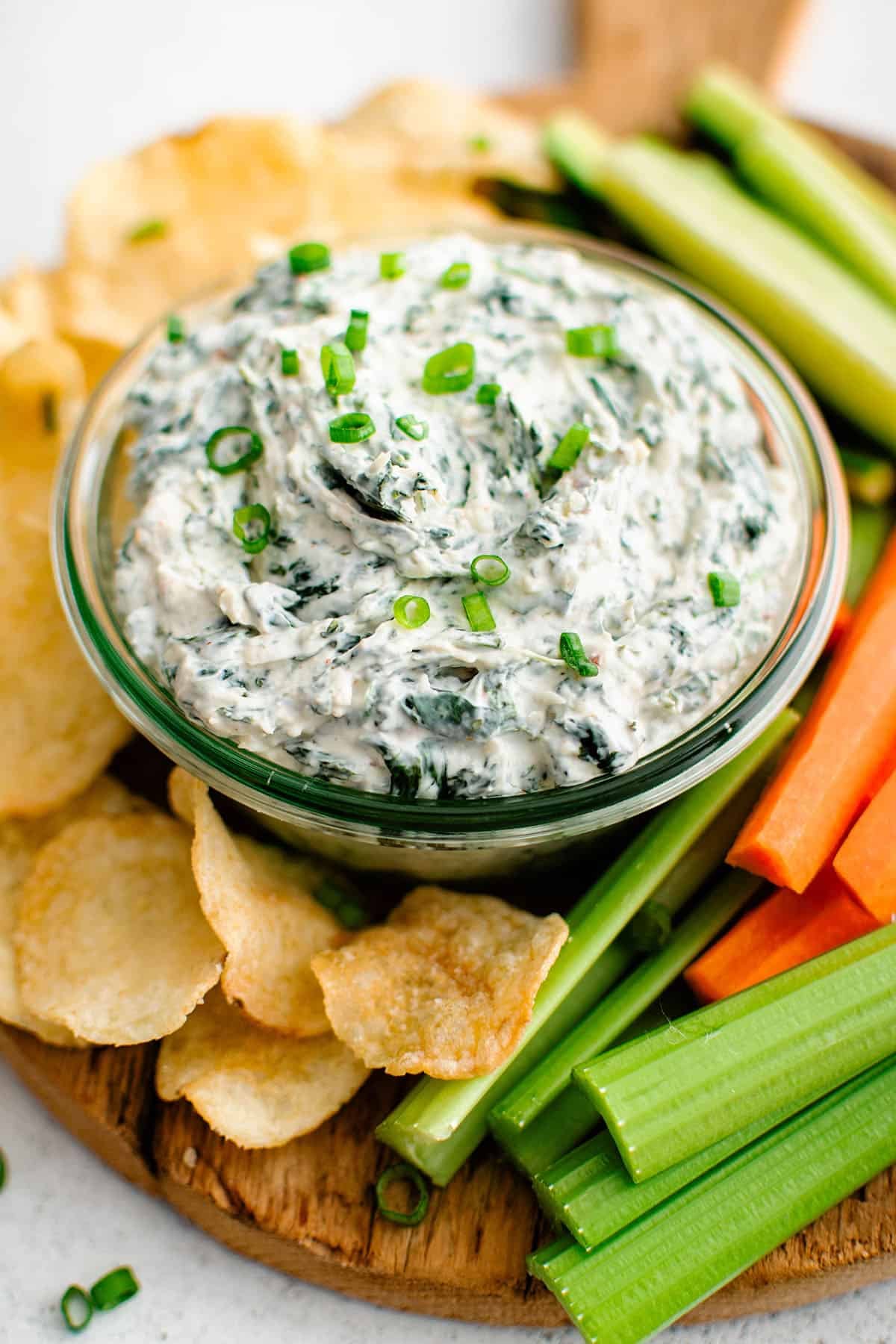 photo of cajun ranch spinach dip in a serving bowl