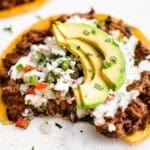 black bean tostadas with toppings